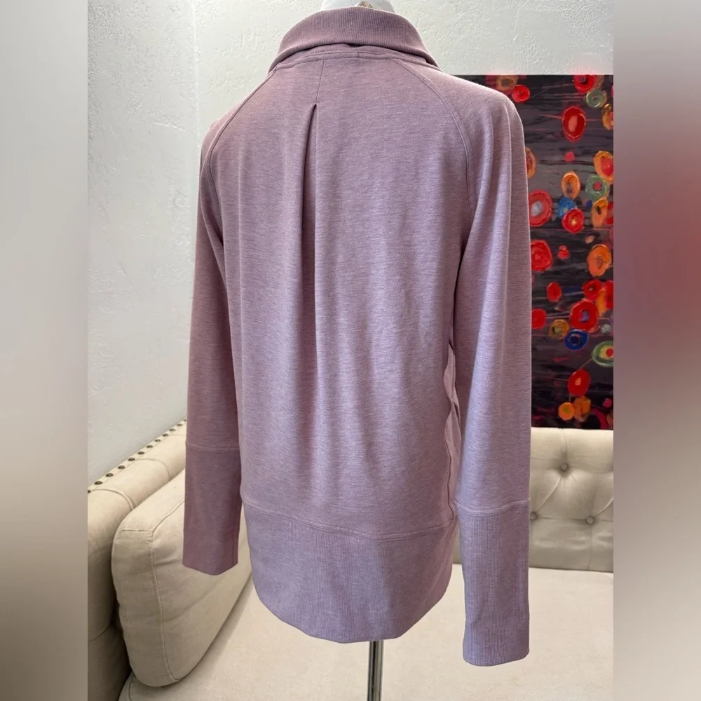 Lululemon Womens High Lines Pullover Funnel Neck Heathered Vintage Mauve Size 8